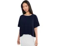 Dolman 1/2 Sleeve Open Crew Neck Boxy Top