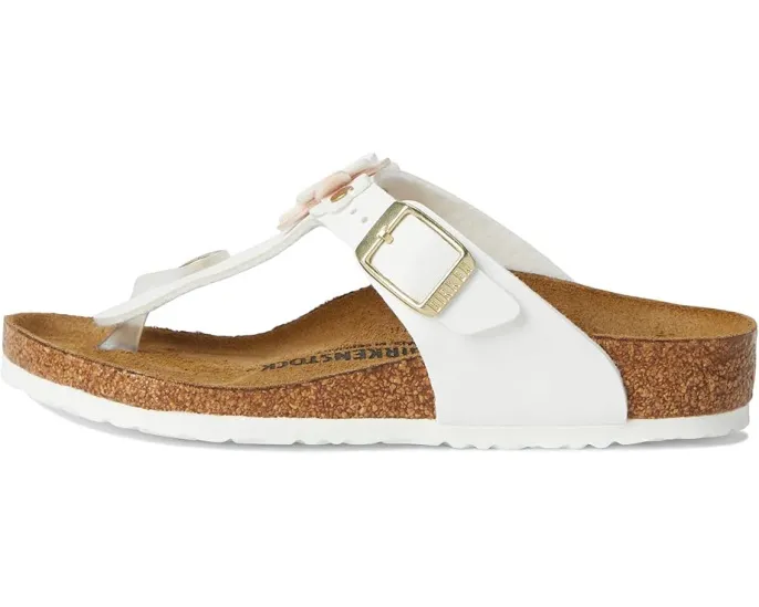 Детские сандалии Birkenstock Gizeh Flowers с аппликацией и пробковой стелькой