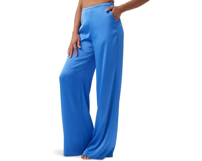 Брюки Tavia из сатина с высокой талией и широкими штанинами от Trina Turk