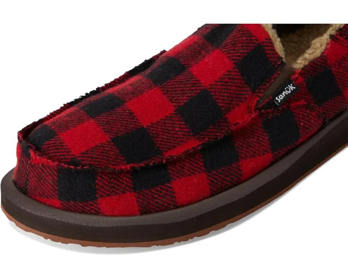 Лоферы Sanuk Donny Buffalo Chill с фланелевым верхом и стелькой Soft Top