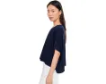 Dolman 1/2 Sleeve Open Crew Neck Boxy Top