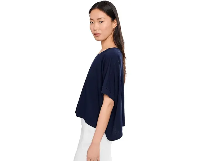 Dolman 1/2 Sleeve Open Crew Neck Boxy Top