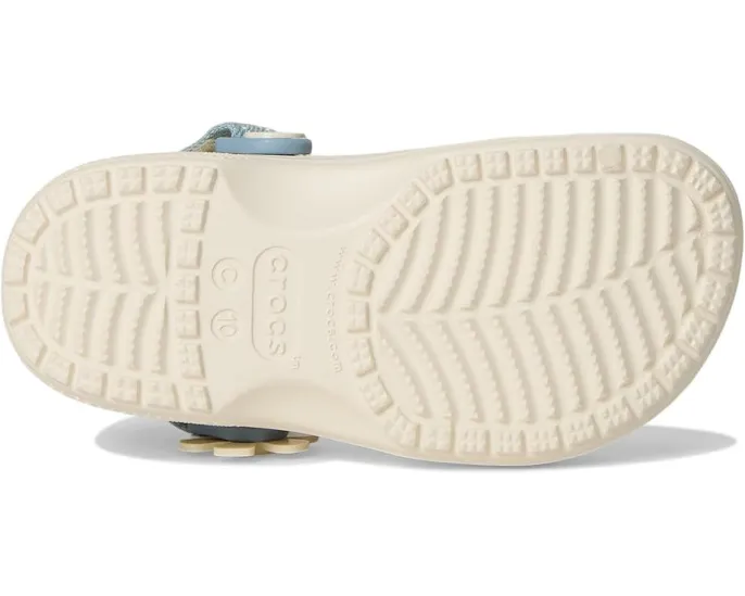 Детские сабо Crocs Kids Classic с ремешком и джинсовым принтом