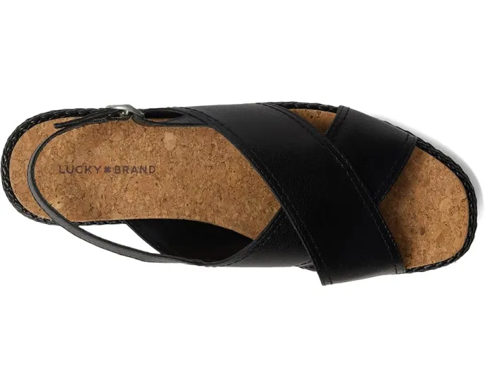 Сандалии Pebina Cross Band Wedge от Lucky Brand с перекрещивающимися ремешками и каблуком-клином