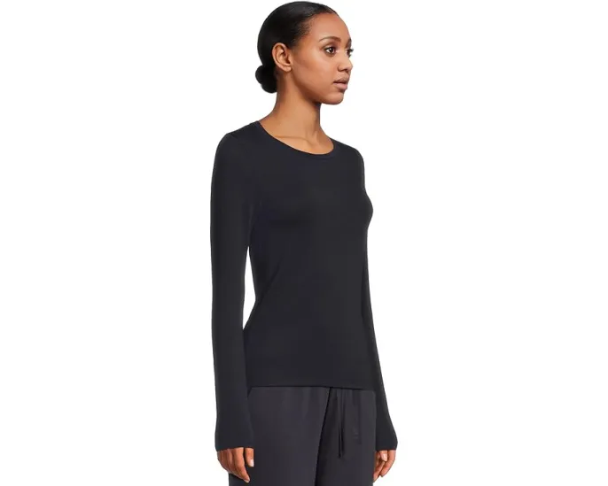 Eileen Fisher полупрозрачная футболка с длинным рукавом и круглым вырезом