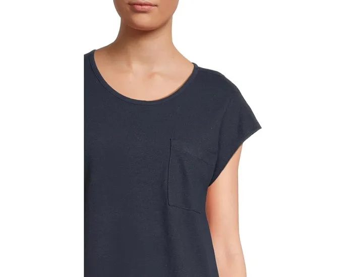 Футболка L.L.Bean Cotton Linen с круглым вырезом и нагрудным карманом