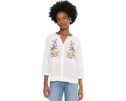 Блузка Pintuck Raglan Button Up с вышивкой от Johnny Was