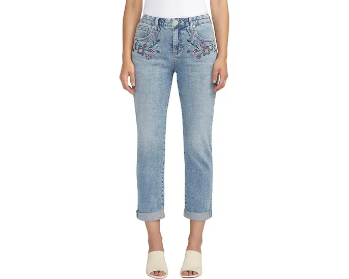 Джинсы Jag Jeans Carter Girlfriend с потертостями и классическим кроем