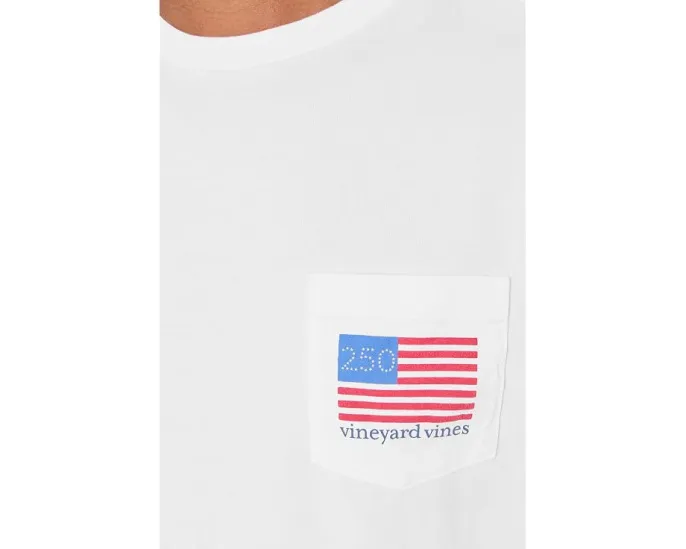 Футболка Vineyard Vines Whale US Flag с карманом и принтом кита
