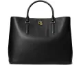 Lauren Ralph Lauren Большая кожаная сумка Marcy с отделением на зажиме и несколькими карманами