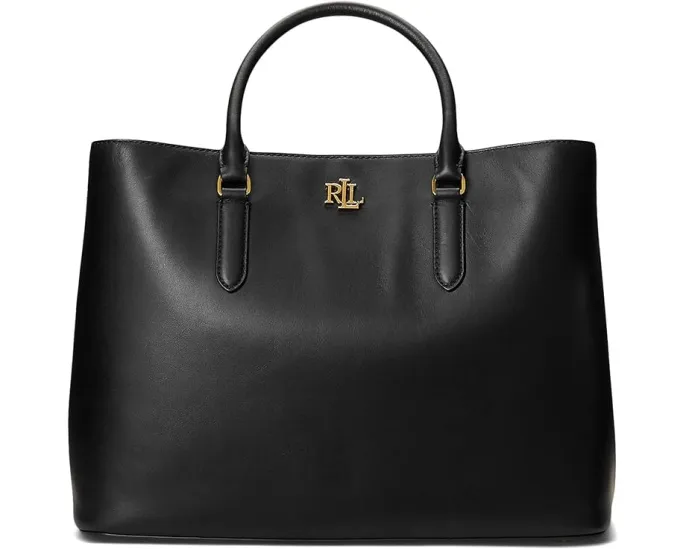 Lauren Ralph Lauren Большая кожаная сумка Marcy с отделением на зажиме и несколькими карманами
