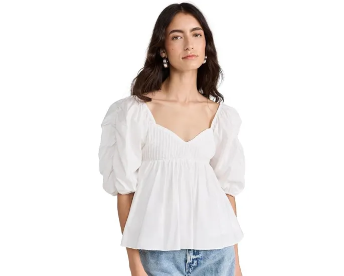 Блуза English Factory с затянутыми рукавами и защипами на лифе