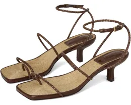 Босоножки Schutz Kaya Straw Mid на шпильке с квадратным носком