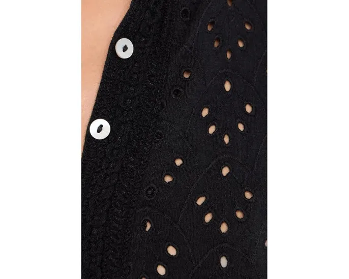Топ с воротником-рюшей и ажурной вязкой Knit Eyelet от NIC+ZOE