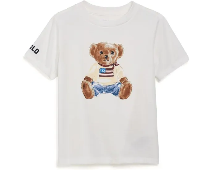 Футболка Polo Ralph Lauren для малышей из хлопка с принтом медвежонка Polo