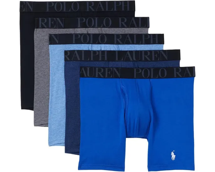 Набор из 5 боксеров Polo Ralph Lauren Stretch Fit Classic с эластичным поясом