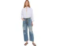 Джинсы We The Free Moxie с зауженным силуэтом и эффектом потертостей Free People