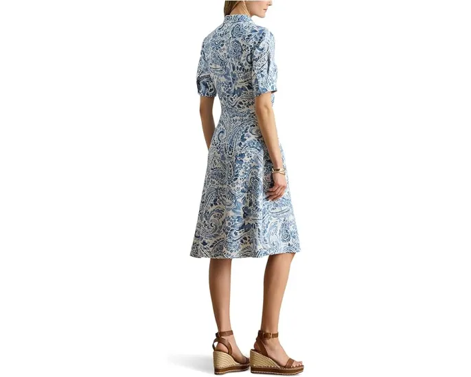 Платье-рубашка Льняное с поясом и пайсли Paisley Tie-Front Lauren Ralph Lauren