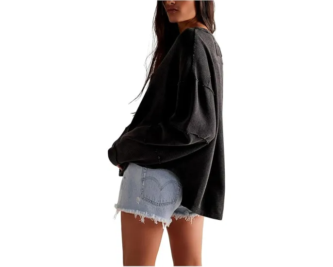 Футболка Free People Total Eclipse с ребристым трикотажем и оверсайз