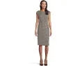 Приталенное платье Cap Sleeve Ponte с поясом Calvin Klein