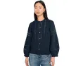 Блуза Madewell с высоким воротником и вставками из кружева