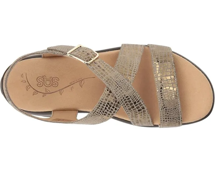 Сандалии SAS Laguna с тисненой кожей и регулируемой пряжкой