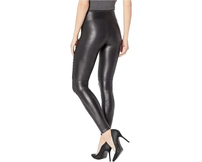 Леггинсы Spanx из кожзаменителя с мотозастежкой
