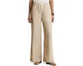 Striped Linen Wide-Leg Pants