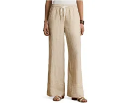 Striped Linen Wide-Leg Pants