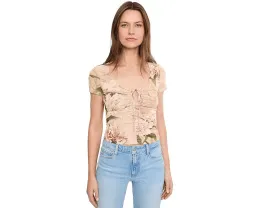 Сетчатый топ AllSaints Gabby Mesh с цветочным принтом и завязками