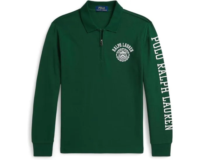 Поло Polo Ralph Lauren Kids из хлопковой сетки с логотипом для детей старшего возраста