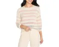 Свитер NIC+ZOE Scandi Stripe с двухтонными полосками и рельефной резинкой