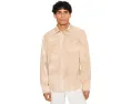 Рубашка ковбойская Marshal Western Snap Front на пуговицах John Varvatos из хлопка бежевая