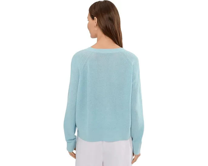 Свитер Eileen Fisher с круглой горловиной из органического льна и хлопка