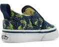 Слипоны Vans Kids Slip On V из холста с боковой липучкой и мягким воротником