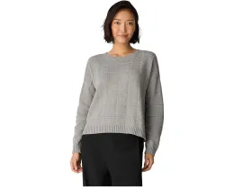 Свитер с круглой горловиной из хлопка и переработанного кашемира Eileen Fisher