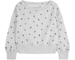 Свитшот с принтом и открытыми плечами для детей