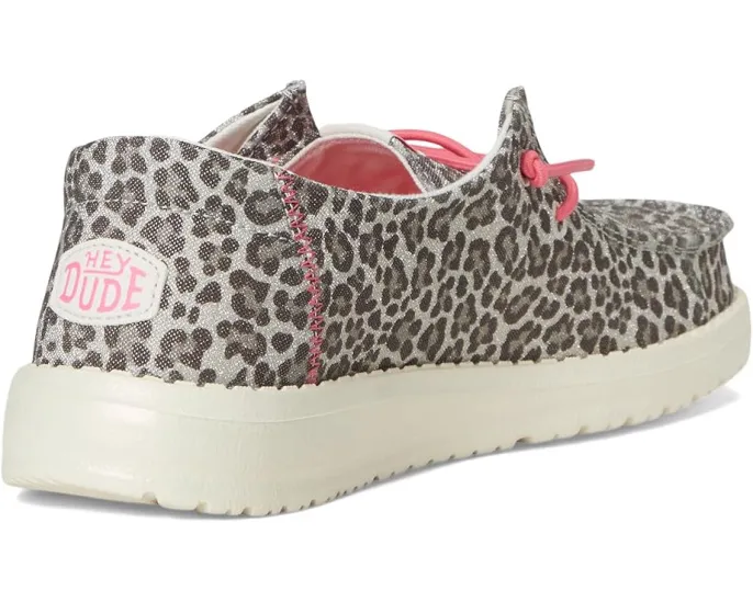 Детские слипоны Hey Dude Kids Wendy Luxe Leo с эластичными шнурками и текстильным верхом