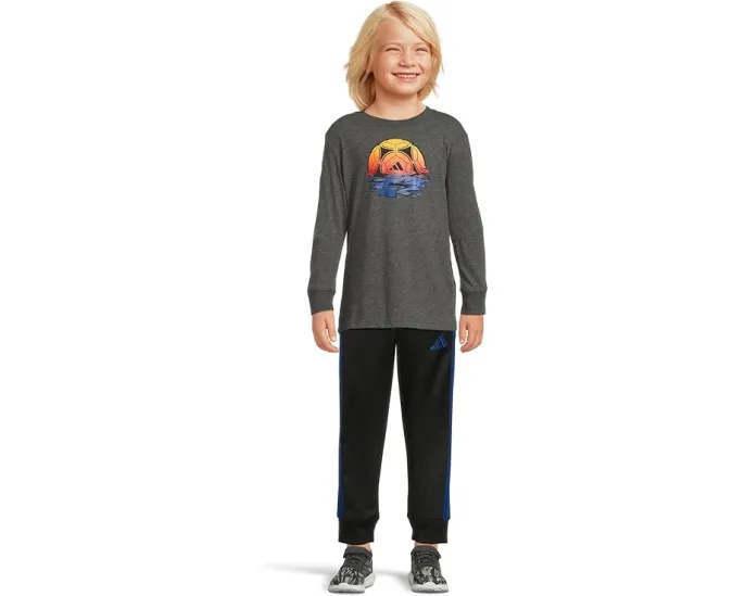 Детская футболка adidas с длинным рукавом и спортивным принтом