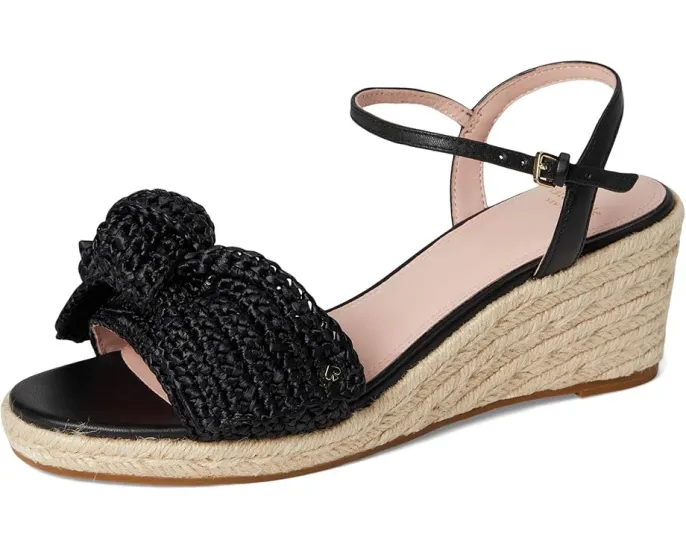 Kate Spade New York сандалии Leandra Raffia на танкетке с регулируемым ремешком