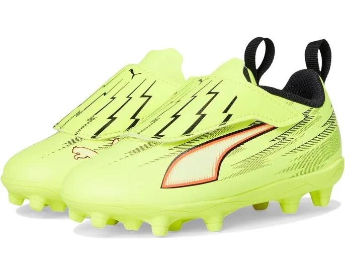 Детские футбольные бутсы PUMA Ultra 6 Play с застежкой на липучке для твердого и искусственного покрытия из переработанных материалов