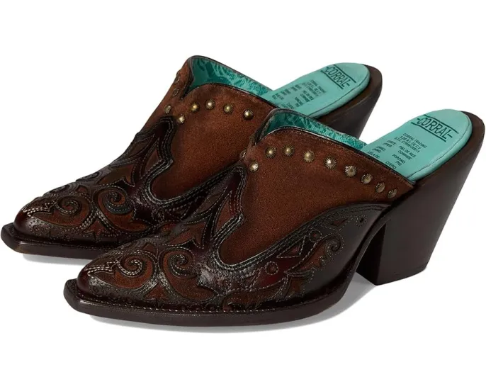Мюли Corral Boots Lady с вышивкой и заклепками на каблуке 4 дюйма