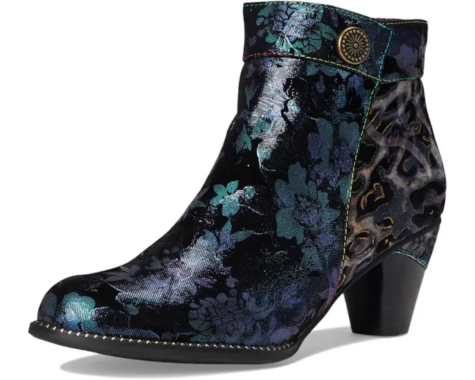 Ботильоны Dessalynn из замши и бархата с цветочным принтом