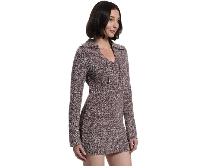 Мини-платье Milena от Free People с V-образным вырезом и шнуровкой