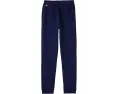 Брюки Lacoste Kids Core Fleece с эластичным поясом и вышитым крокодилом