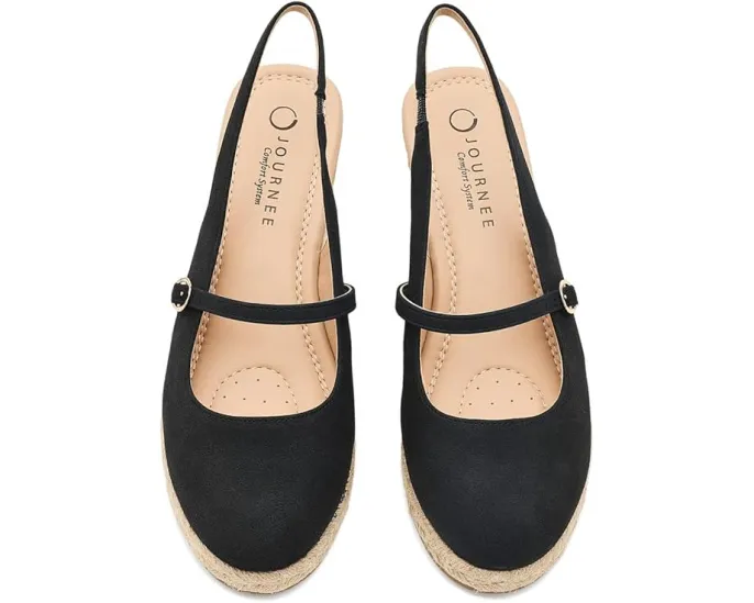 Туфли-платформы Asmyna от Journee Collection с клиновидным каблуком 3 дюйма