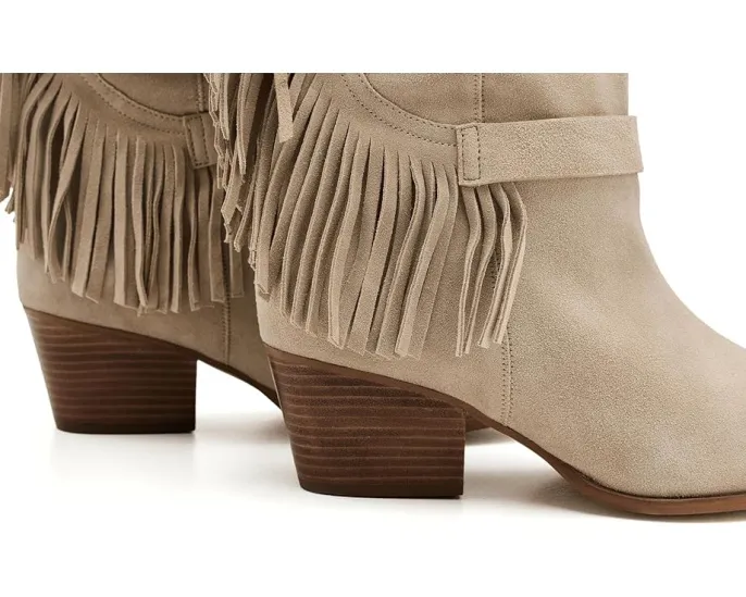 Ковбойские сапоги Free People Faith Fringe Western с бахромой и замшевым верхом