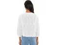 3/4 Sleeve Crew Neck Lace Top