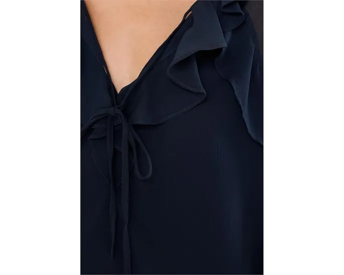 Петит блузка Lauren Ralph Lauren с воланами из жатого жоржета