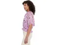 Блузка Ruffle Raglan Keyhole Tie Top от CeCe с рюшами и завязкой